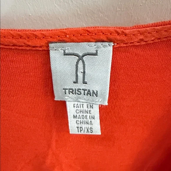 Tristan Rust Orange Ruffle Front Tank Top – XS - Picture 2 of 7